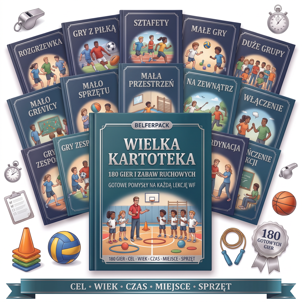 Wielka kartoteka 180 gier i zabaw ruchowych