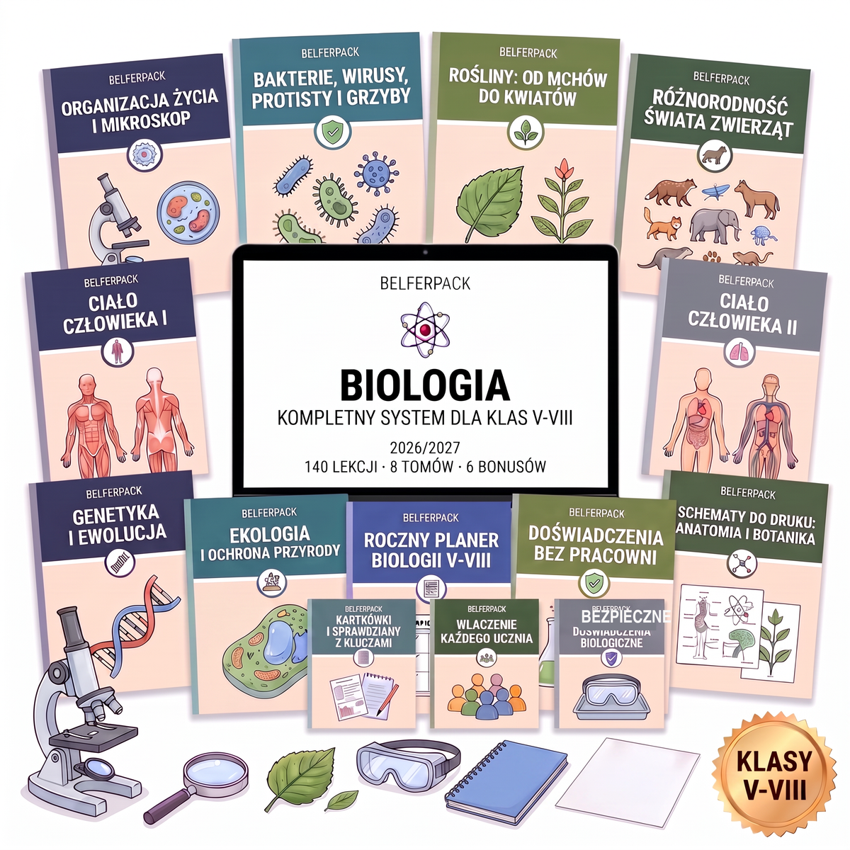 BelferPack Biologia: 140 lekcji dla klas V-VIII